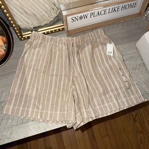 GAP Women's Beige Striped Bermudas
